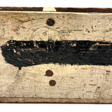 Satisfying Old Jointed, Divided Wooden Crate with Black Stripe