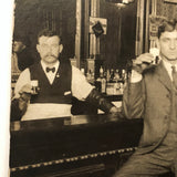 Bottoms Up, Fabulous c. 1900 Mounted Photo of Three Generations in Tavern