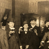 Bottoms Up, Fabulous c. 1900 Mounted Photo of Three Generations in Tavern