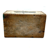 Satisfying Old Jointed, Divided Wooden Crate with Black Stripe