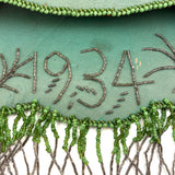 Tie Hamghr, Wonderfully Tender, Naive 1934 Iroquois Beadwork on Silk Hanger