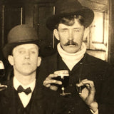 Bottoms Up, Fabulous c. 1900 Mounted Photo of Three Generations in Tavern