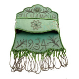 Tie Hamghr, Wonderfully Tender, Naive 1934 Iroquois Beadwork on Silk Hanger