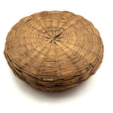Sweet Little Antique Penobscot Splint Ash and Sweetgrass Basket, Low and Round