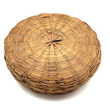 Sweet Little Antique Penobscot Splint Ash and Sweetgrass Basket, Low and Round