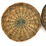 Sweet Little Antique Penobscot Splint Ash and Sweetgrass Basket, Low and Round