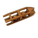 Nicely Architectural Old Carved Pine Double Ball in Cage Whimsy with Gabled "Roof"