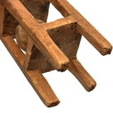 Nicely Architectural Old Carved Pine Double Ball in Cage Whimsy with Gabled "Roof"