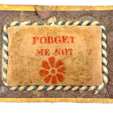C. 1830 Folk Art Forget me Not Box with Stencil Painted Velvet Top and Fabulous Interior Mirror