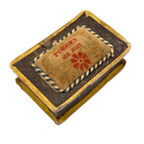 C. 1830 Folk Art Forget me Not Box with Stencil Painted Velvet Top and Fabulous Interior Mirror