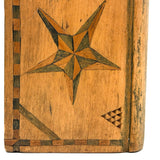 SOLD 19th Century Book Shaped Spruce Gum Box with wonderful Inlays and Chip Carving (No Slide)