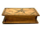 SOLD 19th Century Book Shaped Spruce Gum Box with wonderful Inlays and Chip Carving (No Slide)