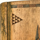 SOLD 19th Century Book Shaped Spruce Gum Box with wonderful Inlays and Chip Carving (No Slide)
