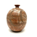Earthy, Beautifully Crafted 20th Century Studio Pottery Bottle with Wax Resist Decoration