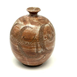 Earthy, Beautifully Crafted 20th Century Studio Pottery Bottle with Wax Resist Decoration