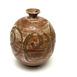 Earthy, Beautifully Crafted 20th Century Studio Pottery Bottle with Wax Resist Decoration