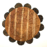 Most Wonderful 19th C. Miniature Penny Rug/Candle Mat with Hearts Everywhere