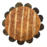 Most Wonderful 19th C. Miniature Penny Rug/Candle Mat with Hearts Everywhere