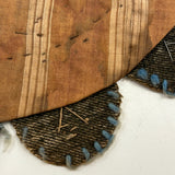 Most Wonderful 19th C. Miniature Penny Rug/Candle Mat with Hearts Everywhere