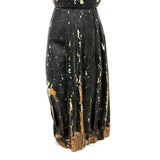 Fantastically Weathered Antique Carved Santos with Intense White Glass Gaze