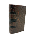 SOLD Great Old Carved Folk Art Book Shaped Box with Passive Snake Inside!