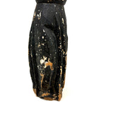 Fantastically Weathered Antique Carved Santos with Intense White Glass Gaze