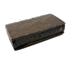 SOLD Great Old Carved Folk Art Book Shaped Box with Passive Snake Inside!