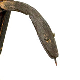 SOLD Great Old Carved Folk Art Book Shaped Box with Passive Snake Inside!