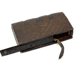 SOLD Great Old Carved Folk Art Book Shaped Box with Passive Snake Inside!