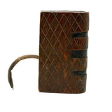 SOLD Great Old Carved Folk Art Book Shaped Box with Passive Snake Inside!
