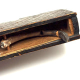 SOLD Great Old Carved Folk Art Book Shaped Box with Passive Snake Inside!
