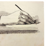 Pen in Hand, Lovely, Self-Reflexive Victorian Pen and Ink Drawing