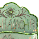 Tie Hamghr, Wonderfully Tender, Naive 1934 Iroquois Beadwork on Silk Hanger