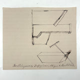 Parallelograms, Trapeziums, Oblique and Parallel Lines, Satisfying Small 19th C. Ink Drawing