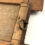 Great Pair of Antique Tramp Art Frames, with Glass, in Original Red Paint