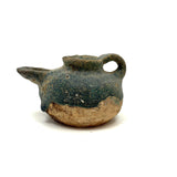 Ancient Persian Seljuk Blue/Turquoise Glazed Terracotta Oil Lamp, c. 10th to 12th Century AD