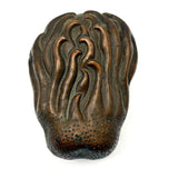 Striking Antique Chinese Bronze Buddha's Hand (Citron) Box with Blue Enamel Interior