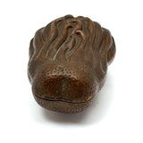 Striking Antique Chinese Bronze Buddha's Hand (Citron) Box with Blue Enamel Interior