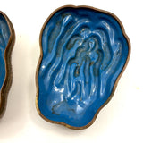 Striking Antique Chinese Bronze Buddha's Hand (Citron) Box with Blue Enamel Interior