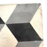 Striking Large Cement Tile with Geometric Pattern