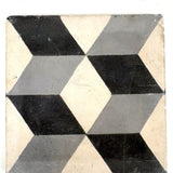 Striking Large Cement Tile with Geometric Pattern
