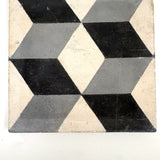 Striking Large Cement Tile with Geometric Pattern