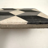 Striking Large Cement Tile with Geometric Pattern