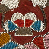 Two Birds on a Basket, Beautiful Antique Iroquois Beadwork Star