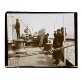 Sailors on Boat Deck Looking Every Way But at the Camera, Antique Snapshot