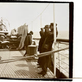 Sailors on Boat Deck Looking Every Way But at the Camera, Antique Snapshot
