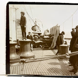 Sailors on Boat Deck Looking Every Way But at the Camera, Antique Snapshot