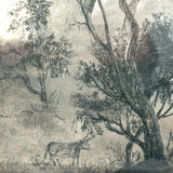 SOLD Charming 19th Century Sandpaper Drawing with Man, Cow and Fantasy Castle, Period Frame