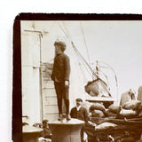 Sailors on Boat Deck Looking Every Way But at the Camera, Antique Snapshot