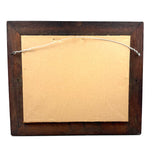 SOLD Charming 19th Century Sandpaper Drawing with Man, Cow and Fantasy Castle, Period Frame